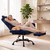 Big and Tall Office Chair,Wide Criss Cross Legged Chair, Flip Arm, NAVYBLUE