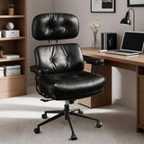 Ergonomic Office Chair Faux Leather Swivel Desk Chair for Home Office,Black