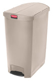 Rubbermaid Commercial Products Slim Step-On Plastic Trash Can, 24 Gallon, Beige, Hands-Free Garbage Can for Medical Waste in Hospitals/Lab/Emergency/Patient Rooms