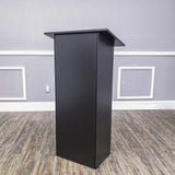 Black MDF Wood Podium Church Pulpit School Lectern Conference Debate Stand