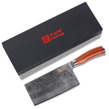 SUNLONG Meat Cleaver 7 inch Chinese Vegetable Cleaver -Japanese Hammered Damascus Steel-Bloodwood Handle
