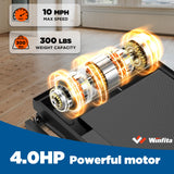 Winfita Treadmills with 0-15% Auto Incline for Home, Folding Treadmill with 300 lbs Capacity, 10 MPH Speed, 50'' x 18'' Wide Belt, APP,64 Programs, Pulse Monitor, BMI Detector for Home Use