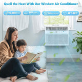 COWSAR 12000 BTU U-Shaped Window Air Conditioner, Saddle Mount Window AC Unit for Large Room, Cools Up to 550 Sq.Ft, 3-in-1 Cool/Dehumidifier/Fan, 24H Timer, Quiet Energy Saving AC, Easy Install
