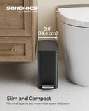 Bathroom Trash Can, 1.3 Gallon (5 L) Small Trash Bin with Lid, Slim for Small Spaces