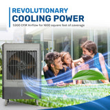Hessaire MC61M 5,300 CFM 3-Speed Portable Evaporative Cooler