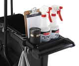 Rubbermaid Commercial Products Slim Jim Rim Caddy Kit + 23-Gallon Container Trash Can/Utility Cart, Black, Janitorial/Housekeeping Cart for Office/School/Hospital/Public Facility