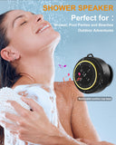 Razobws Bluetooth Shower Speaker, Portable Bluetooth Speakers, IP67 Waterproof Wireless Speaker with Suction Cup & Carabiner, Built-in Mic, True Wireless Stereo for Kayak, Beach, Gifts for Unisex