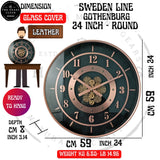 THE GEARS CLOCK 24'' Inch Real Moving Gear Wall Clock Sweden Line Gothenburg (24 inches (59 cm))