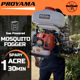 PROYAMA 51.7cc 3 in 1 Gas Powered Sprayer, 3.7 Gallon Backpack Turbo Pump Mist Duster Mosquito Fogger, Vibration-Damping Harness Leaf Blower with ‌Auto-Lock Handle for Garden Spraying