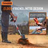 Cordless Tiller for Gardening 360 RPM Rototiller TH4000 Cultivator TaskStar Electric Garden Tiller Battery Powered Total 4000mAh