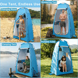 82.7-Inch Tall Shower Tent and Camping Toilet Kit,Easy-Setup Portable Toilet and No-See-Through Changing Room for Camping,Beach,Travel,Outdoor Adventures,Windproof Outdoor Privacy Shelter Tent
