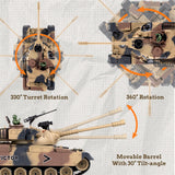 Supdex 1:18 RC Tank, 2.4Ghz US M60 Remote Control Tank Model Toys, Battle Army Toy with Recoil Smoke, Sound and Lights, Military RC Vehicle for Adults and Kids That Shoots BBS