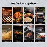 Typhur Sync Gold Wireless Meat Thermometer, Enhanced 10X Sub-1G Signal and Stability, WiFi Unlimited Range, 6 Sensors, Bluetooth Meat Thermometer, Gen2