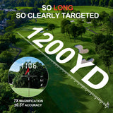 VISIOGEAR Golf Rangefinder with Slope, 1200 Yards Laser Range Finder for Golfer, 7X Magnification, White & Black