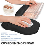 Gleamtide 2-in-1 Ergonomic Set, Wave Keyboard Wrist Rest and Massage Slope Mouse Pad Wrist Support, Rebound Memory Foam for Relieve Carpal Tunnel Syndrome and Wrist Pain (Black)
