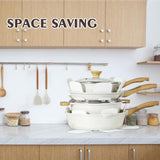 Nonstick Ceramic Cookware Set 13-Piece, Healthy Pots and Pans Set, Non-toxic Kitchen Cooking Set with Stay-Cool Handles SENSARTE