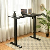 Electric Height Adjustable Standing Desk, Motorized Sit Stand Workstation w/Whole Piece Desk Board (Black) GLOBALWAY