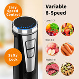 Cordless Immersion Blender Handheld, 4-in-1 Cordless Hand Blender with 500ml Chopper, 600ml Beaker & Egg Whisk, 8 Speeds, USB Rechargeable Handheld Blender Cordless – Smoothies, Baby Food (Black)