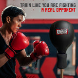 Ringside Fitness Reflex Bag, Dipped Foam Top, Ideal for Boxing, MMA, Muay Thai, and More, Punching Bag Stand with Plastic Base and Chrome Spring, Adjustable Height, 49"–69"