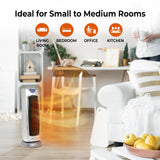 Comfort Zone Electric Oscillating Ceramic Tower Space Heater, Remote, Backlit Digital Thermostat & Temperature Display, Timer, & Overheat Sensor, Ideal for Home, Bedroom, & Office, 1,500W, CZ499R