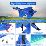 Beffkkip RC Plane 2CH Remote Control Plane SU35 RC Jet 2.4GHz RC Airplane RTF Easy to Fly FX620 Airplane Toys for Beginner, Kids and Adults,with Night Lights USB Charging（Blue）