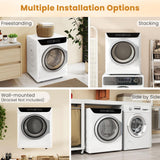 Auertech 2.8 CU. FT. Portable Dryers for Laundry, Compact Clothes Dryer with Stainless Steel Tub & Boot Dryer,1400W Dryer Machine, Electric Dryer with LED Control for Apartment, Dorm, RV, White