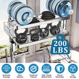 LIVOD Over The Sink Dish Drying Rack,3 Tier Adjustable Length Full Stainless Steel Large Storage Kitchen Dish Rack,for Kitchen Counter Expandable Multifunctional Organizers,Silver (25.98-37.6")