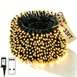 Ecoeve Christmas String Lights, 8 Modes Twinkle Fairy Lights Indoor Outdoor, Remote Control with Timer Function, 33FT 100 LED Warm White Lights for House Room Aesthetic