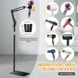 Hair Dryer Stand, 1.68M Height Adjustable, Hands Free Blow Dryer Holder with Heavy Base, 360 Degree Rotating, Work with 99% Dryers, Gift for Mom, Elder, Frozen Shoulder - Black