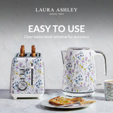 Laura Ashley Stainless Steel Electric Kettle 1.7 Liter - 1500W Rapid Boil Electric Kettles for Boiling Water - Electric Tea Kettles Automatic Shut Off - Overheat & Boil Dry Protection Jug Kettle
