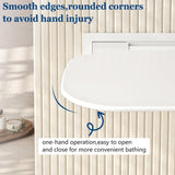 Neohomee Folding Shower Seat Wall Mounted 15.7" Wide Shower Chair Foldable with Bistable Embedded Bracket, 440lb Capacity, Safety Bench for Adults (White)
