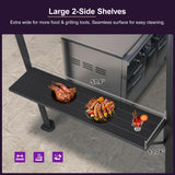 PURPLE LEAF Hardtop Grill Gazebo 6' x 8' Aluminum Frame Double Tier, Gray
