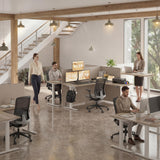 63x55 Inch L Shaped Standing Desk, Electric Adjustable Height Stand Up Desk, Corner sit Stand Desk with 39x18 in Mouse Pad
