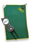 Aiming Fluid Golf Multi-Function Magnetic Golf Towel I Exclusive Wash Pocket I Magna-Anchor Technology I Scrub Pad