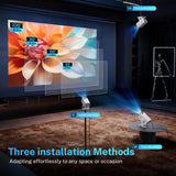 [Officially Liscensed App] Smart Mini Projector for Bedroom with WiFi and Bi-directional Bluetooth 5.4 Auto Keystone 1080P 4K Support Built-in Android 13 OS Works with Prime Video YouTube Tubi