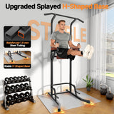 Power Tower Pull Up Station, Dip Station with Stable H-Shaped Base, Adjustable Height for Pull-Ups, Dips, Knee Raises & Calisthenics Training