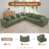 140''Modular Sectional Couches for Living Room, Cloud Boneless Compressed Sectional Sofa