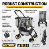 𝟐𝟎𝟐𝟔 𝐔𝐩𝐠𝐫𝐚𝐝𝐞𝐝 Folding Shopping Cart with Wheels, 80lbs Multi Use Grocery Carts with 360° Wheels & Removable Tote Bag, Multifunctional Portable Personal Shopping Carts for Groceries, Black