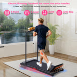 Walking Pad with Incline and Handle Bar, 2026 Upgrade Electric Small Walking Pads Treadmills with Handles, Compact Treadmills for Home Small Spaces, 3.5HP, 0.6-7.6MPH, 350LBS