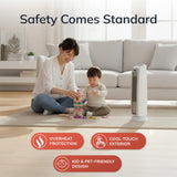 Lasko Oscillating Ceramic Tower Space Heater for Home with Overheat Protection, Timer, 22.5 Inches, Silver, 1500W, 5775