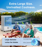 AKIRES 6000CFM Large Swamp Cooler with 13.5-Gal Water Tank,3-IN-1 Evaporative Air Cooler with Remote Control,4 Ice Packs,12H Timer, Evaporative Cooler for Indoor,Outdoor,Garage Use(47IN)