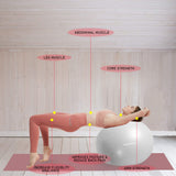 NEUMEE Yoga Ball Chair with 65cm Exercise Ball & 2 Resistance Bands, Stability Base for Home Office, Yoga, Pilates & Fitness, Balance Ball for Posture, Core Strength & Low Impact Workouts (Grey)