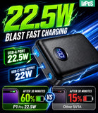 Portable Charger Power Bank - 60,000mAh Battery Pack, 22.5W Fast Charging Phone Charger Attached USB-C/iOS/Micro-USB Cable, Powerbank for iPhone 17 16 15 14 13 Samsung, for Travel Camping Essentials