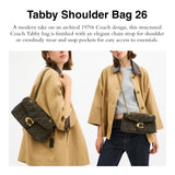 Coach Quilted Suede Tabby Shoulder Bag 26 with Chain