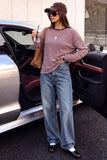 Womens Long Sleeve Tops Oversized Striped T Shirts Y2K Fall Clothes 2XL