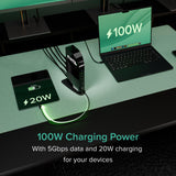 Plugable USB-C Triple Monitor Docking Station: 13-in-1 Laptop Dock with 100W Charging for Mac (DisplayLink Driver Required