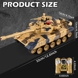 Supdex 1/24 RC Tank, Remote Control Russian T-90 Army Model Tank with Sound Effects, Lights and Smoke, 2.4G Military Model Toy for Kids, Perfect Birthday for Boys 6+ Years Old
