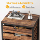 Tribesigns 5-Drawer File Cabinet Set of 2, Wood Mobile Storage Drawer