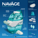 Saline Nasal Rinse Kit with 1 Navage Nose Cleaner, 20 Salt Pods, Paisley Travel Navage