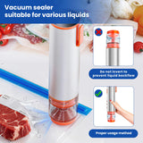 Compact Handheld Vacuum Sealer for Food with Vacuum Food Storage Bags, Mason Jars, Wine Preservers, Inflatable Sports Balls. Includes 20 Bags and 4 Lids